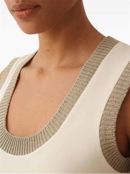 Canotta donna girocollo panna Fabiana Filippi | JED276F582M224VR3